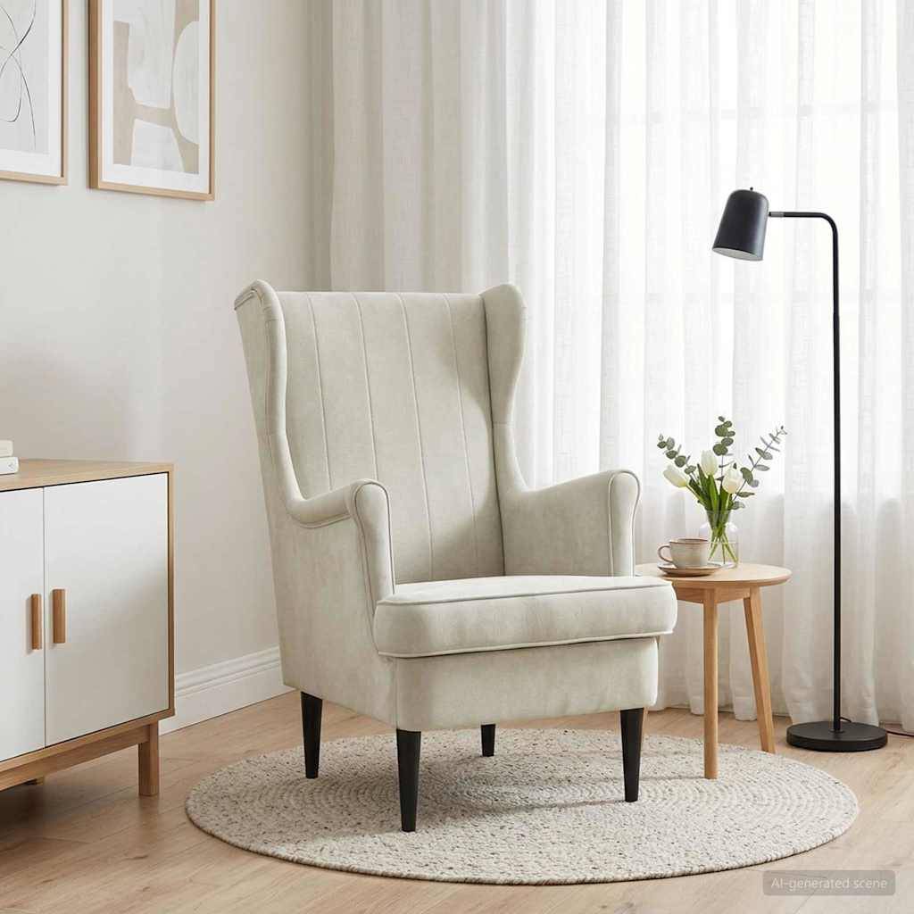 vidaXL Sessel Creme Samt