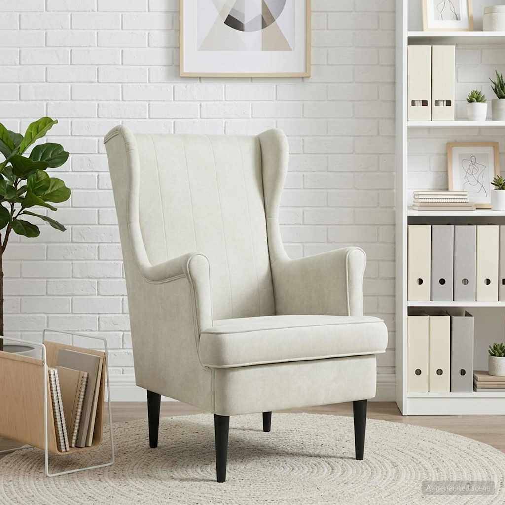 vidaXL Sessel Creme Samt