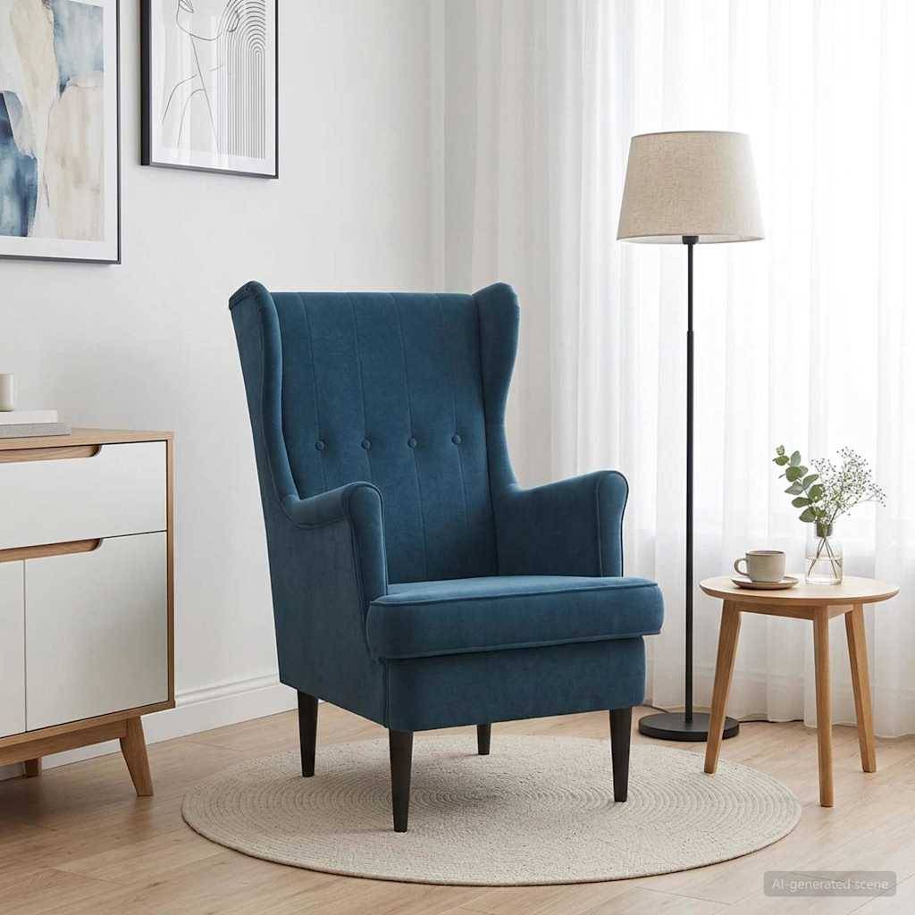 vidaXL Sessel Blau Samt