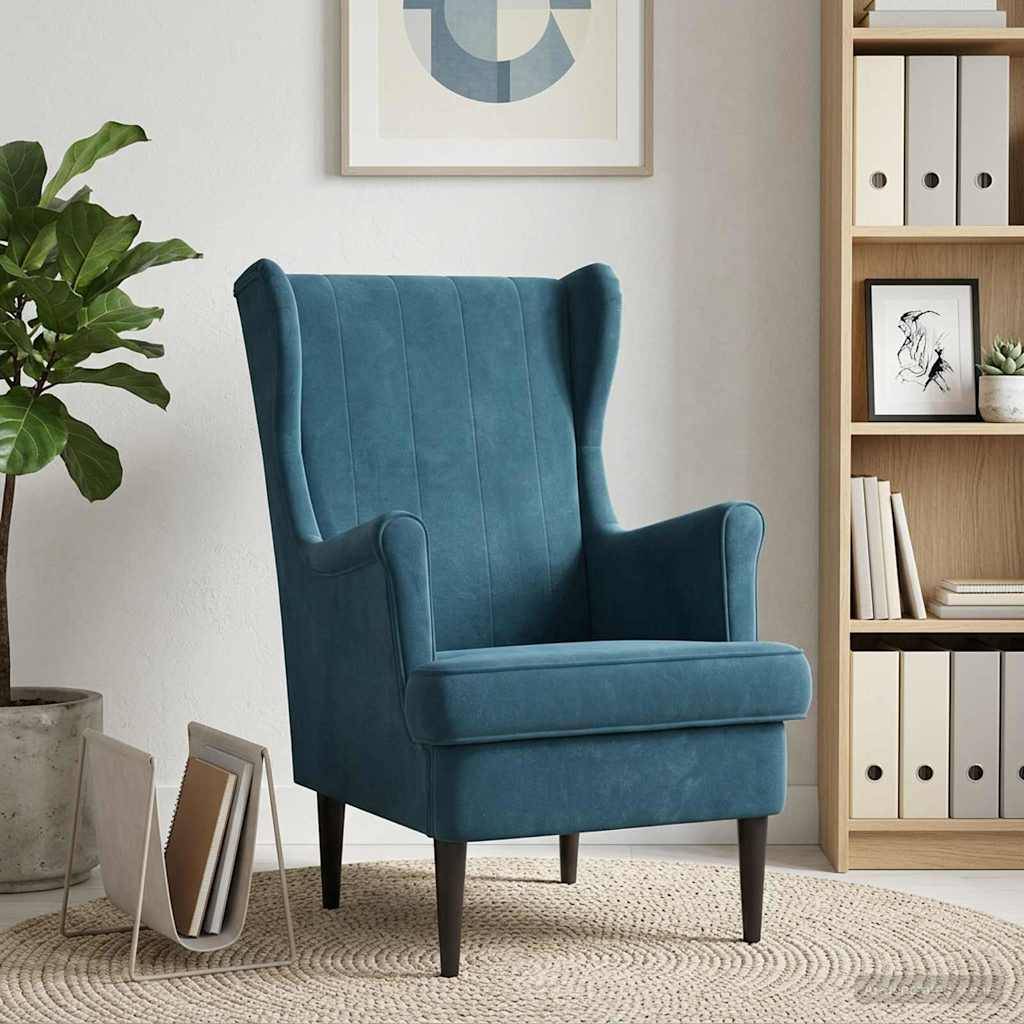 vidaXL Sessel Blau Samt