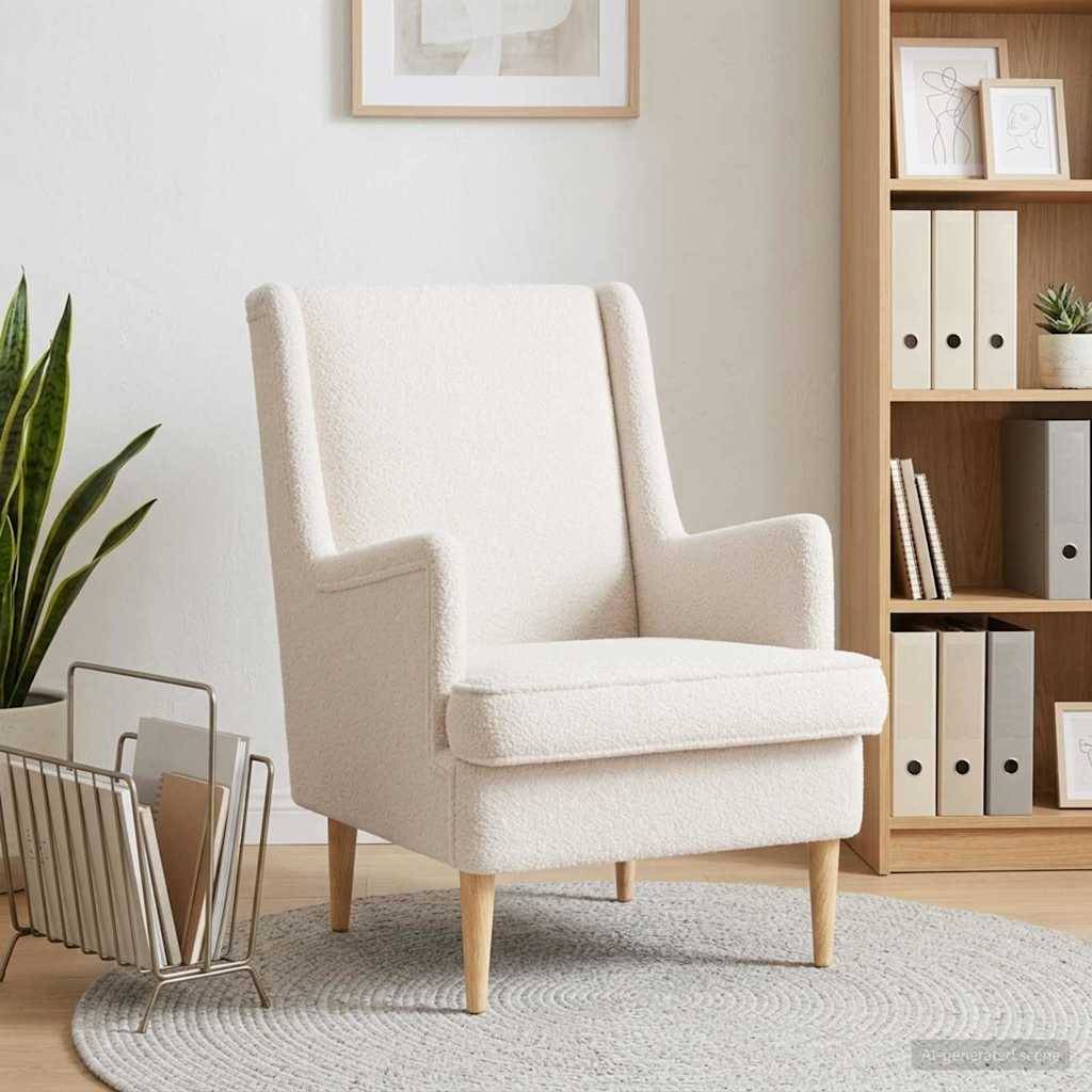 vidaXL Sessel Creme Bouclé