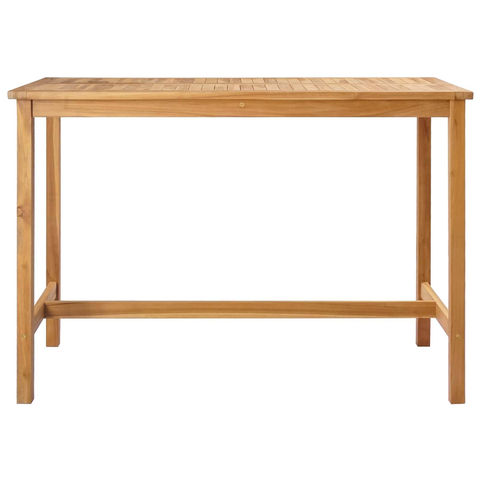 vidaXL Bartisch Natur 150 x 75 x 105 cm Massivholz Teak
