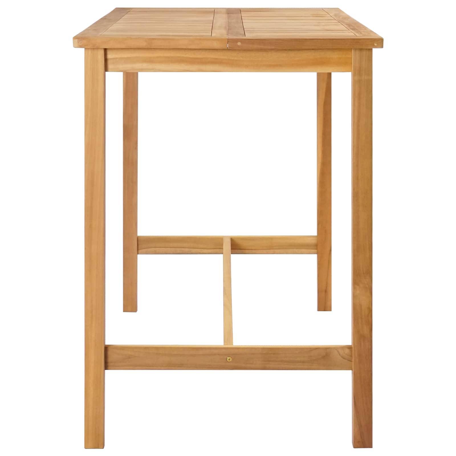 vidaXL Bartisch Natur 150 x 75 x 105 cm Massivholz Teak