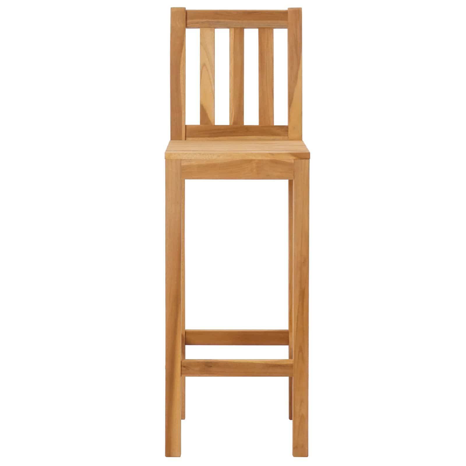 vidaXL Barstuhl 2 pcs Unbehandelt 35 x 45 x 110 cm Massivholz Teak