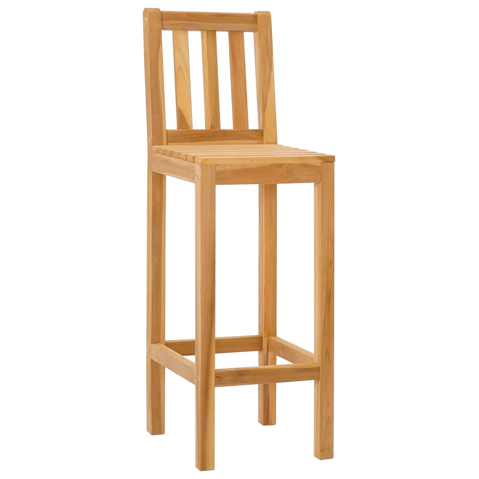 vidaXL Barstuhl 2 pcs Unbehandelt 35 x 45 x 110 cm Massivholz Teak