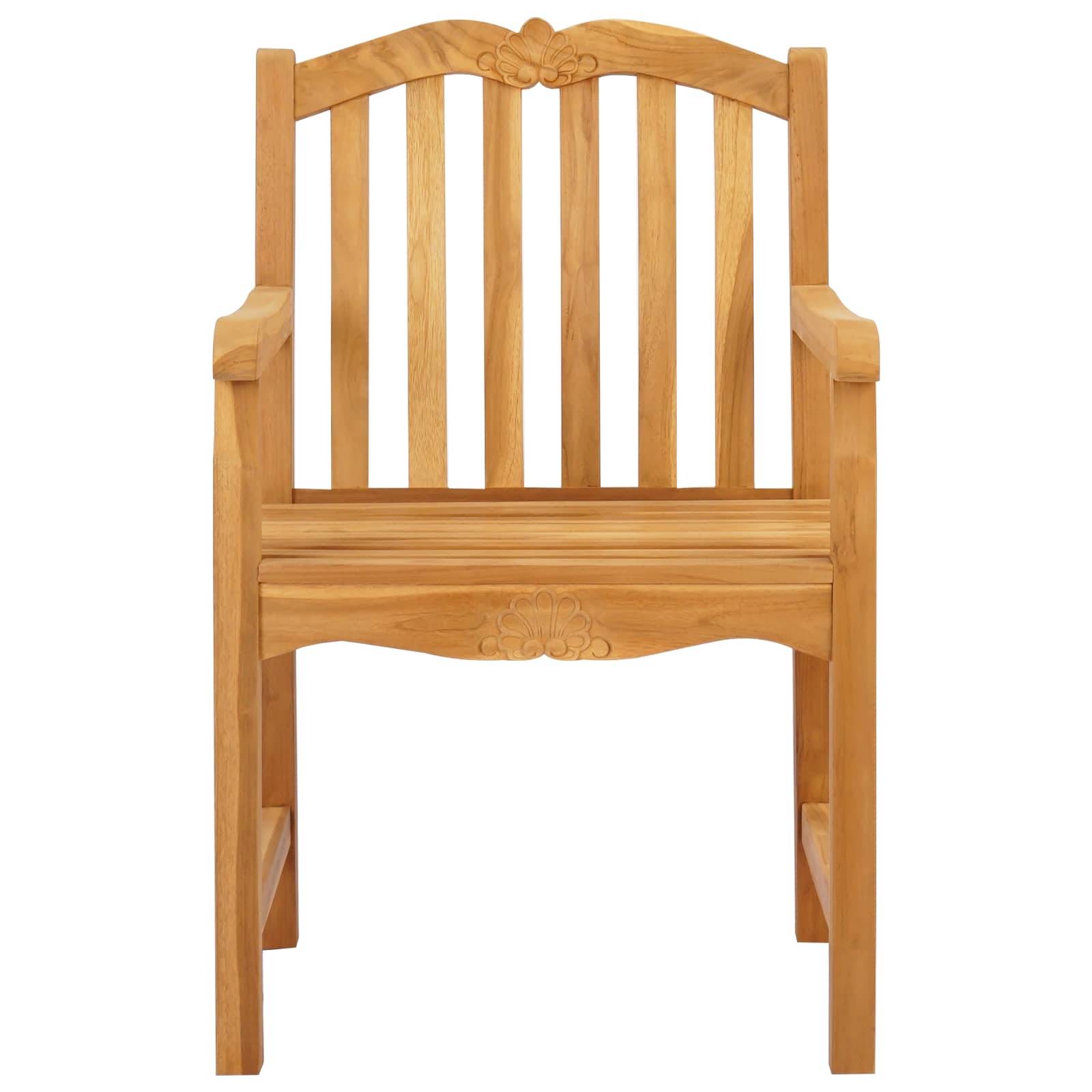 vidaXL Gartenstuhl 2 pcs Natur 58 x 60 x 93 cm Massivholz Teak