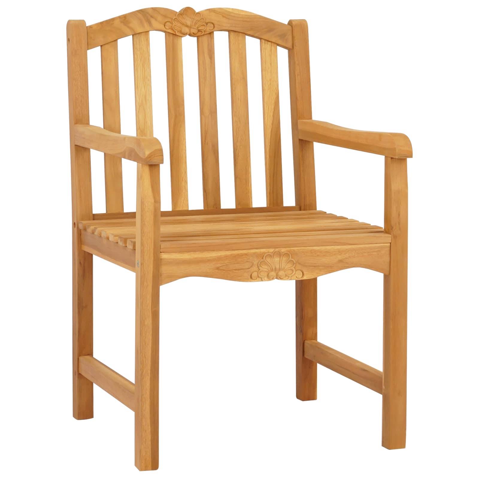 vidaXL Gartenstuhl 2 pcs Natur 58 x 60 x 93 cm Massivholz Teak