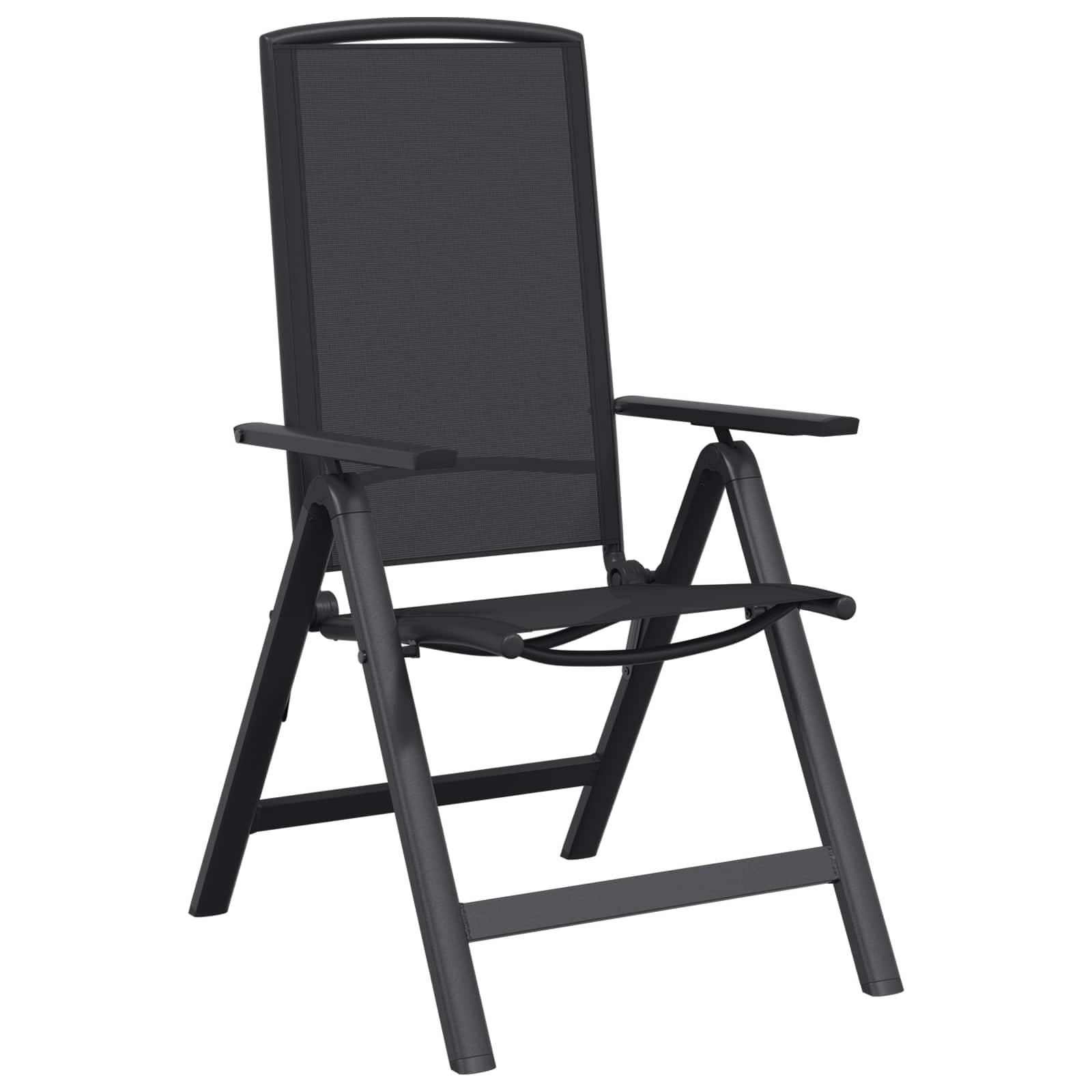 vidaXL Liegestühle für den Garten 2 pcs Schwarz 58 x 71 x 112 cm