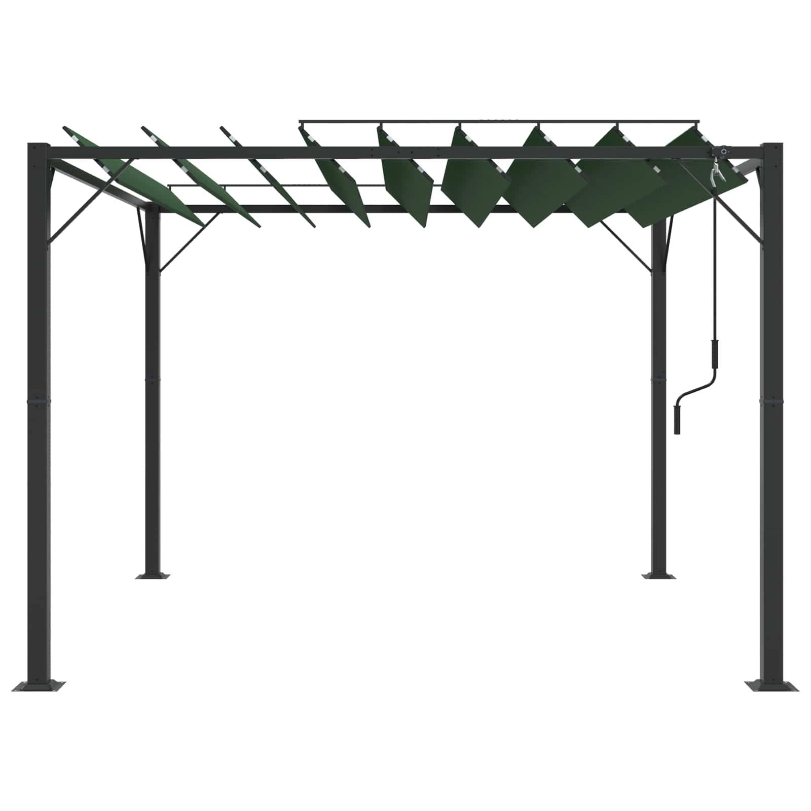 vidaXL Gazebo mit Lamellen-Dach Grün 3 x 3 x 2,14 m