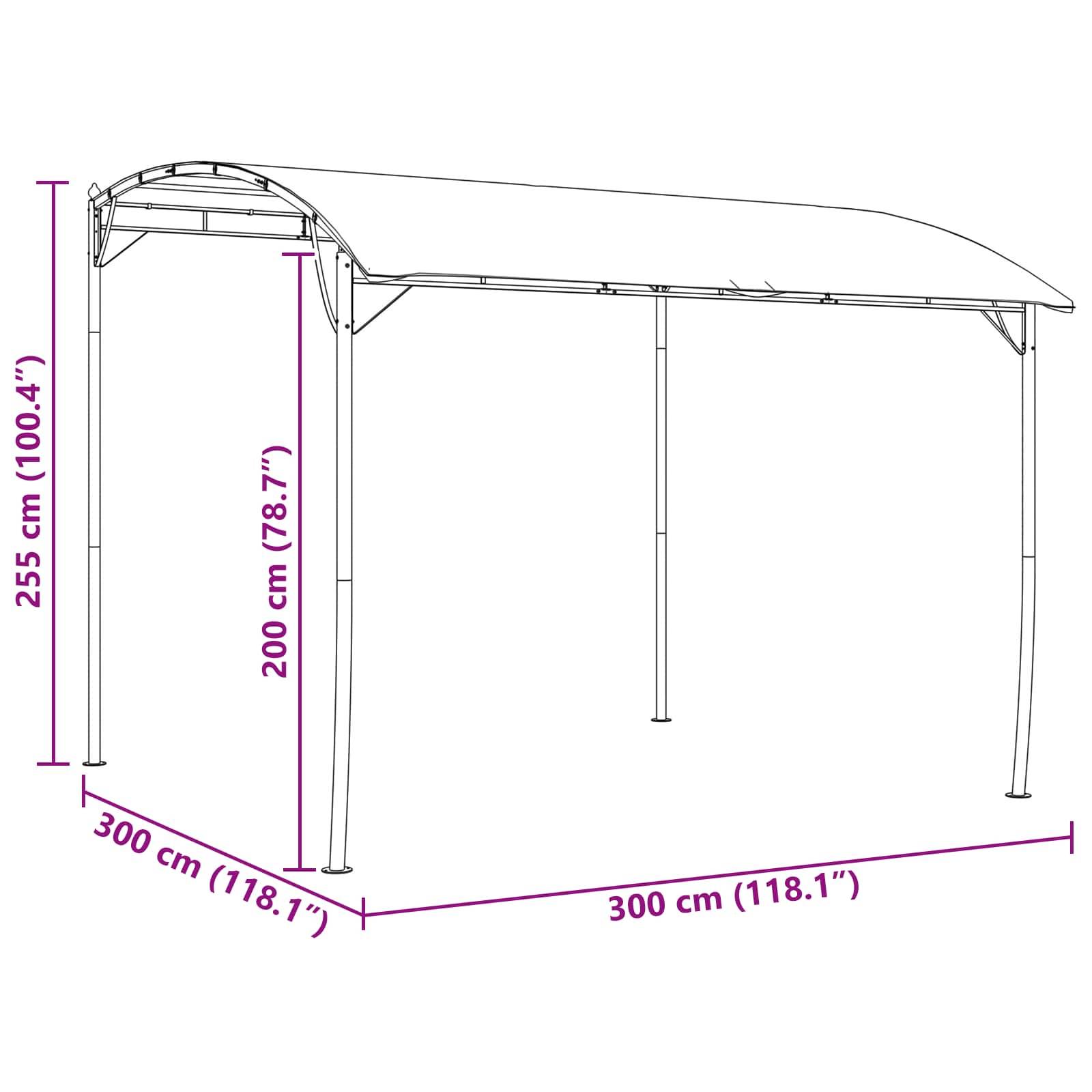 vidaXL Pavillon 3 x 3 x 2,55 m Grün Stoff und Aluminium 180