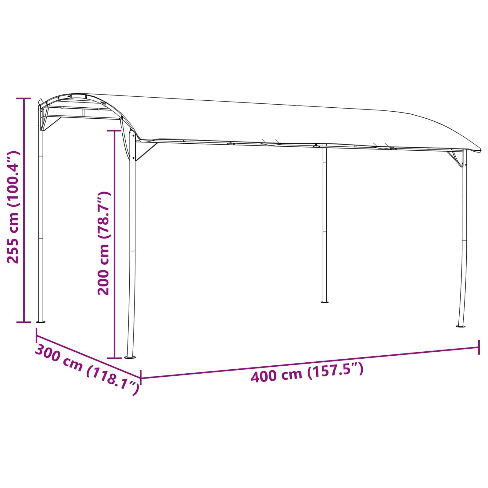 vidaXL Pavillon 4 x 3 x 2,55 m Grün Stoff und Aluminium 180