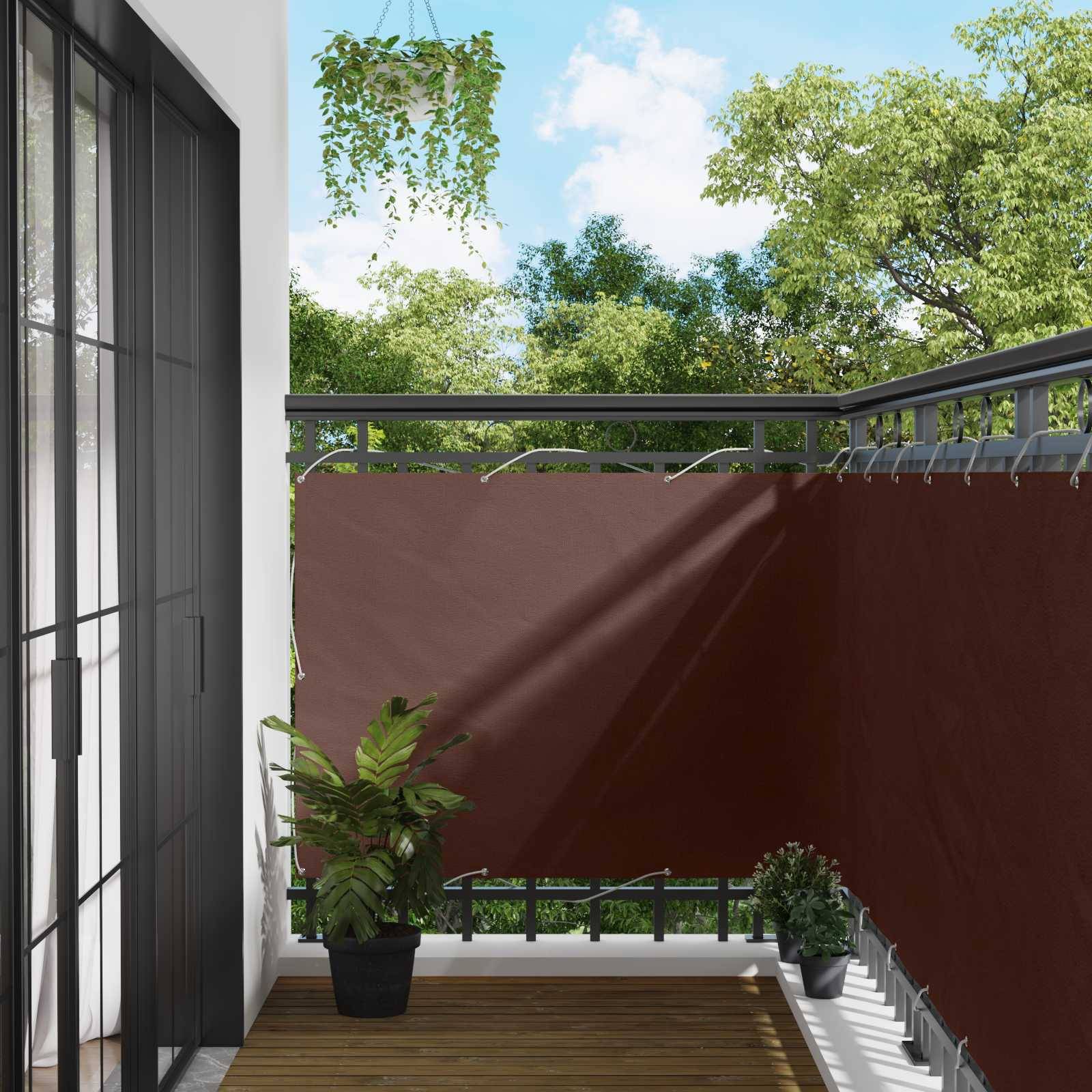 vidaXL Balkonsichtschutz Braun 110 x 200 cm Oxford-Stoff