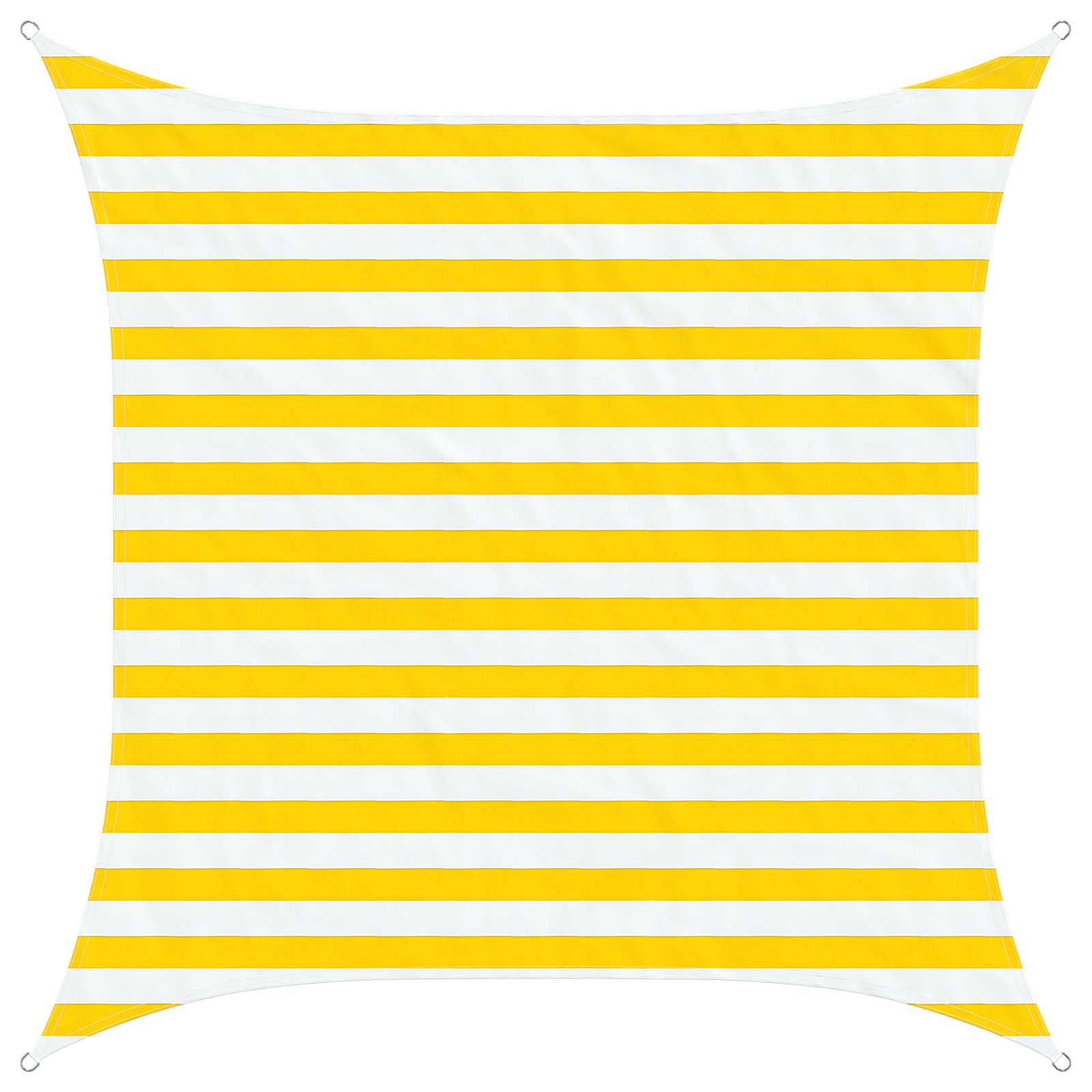 vidaXL Sonnensegel Gelb und Weiß 2 x 2 m 100 % Polyester Oxford