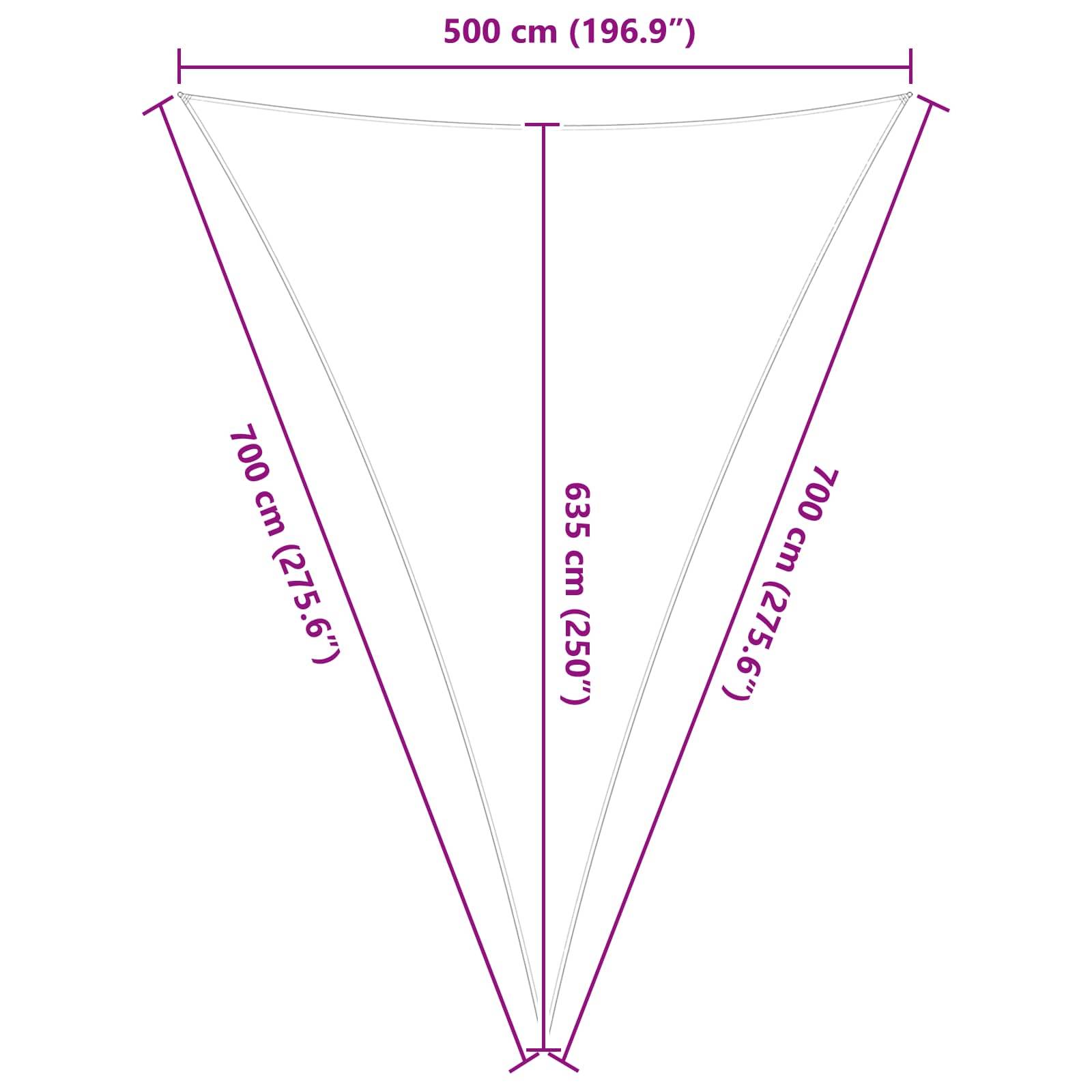 vidaXL Sonnensegel Hellgrau und Weiß 5 x 7 x 7 m