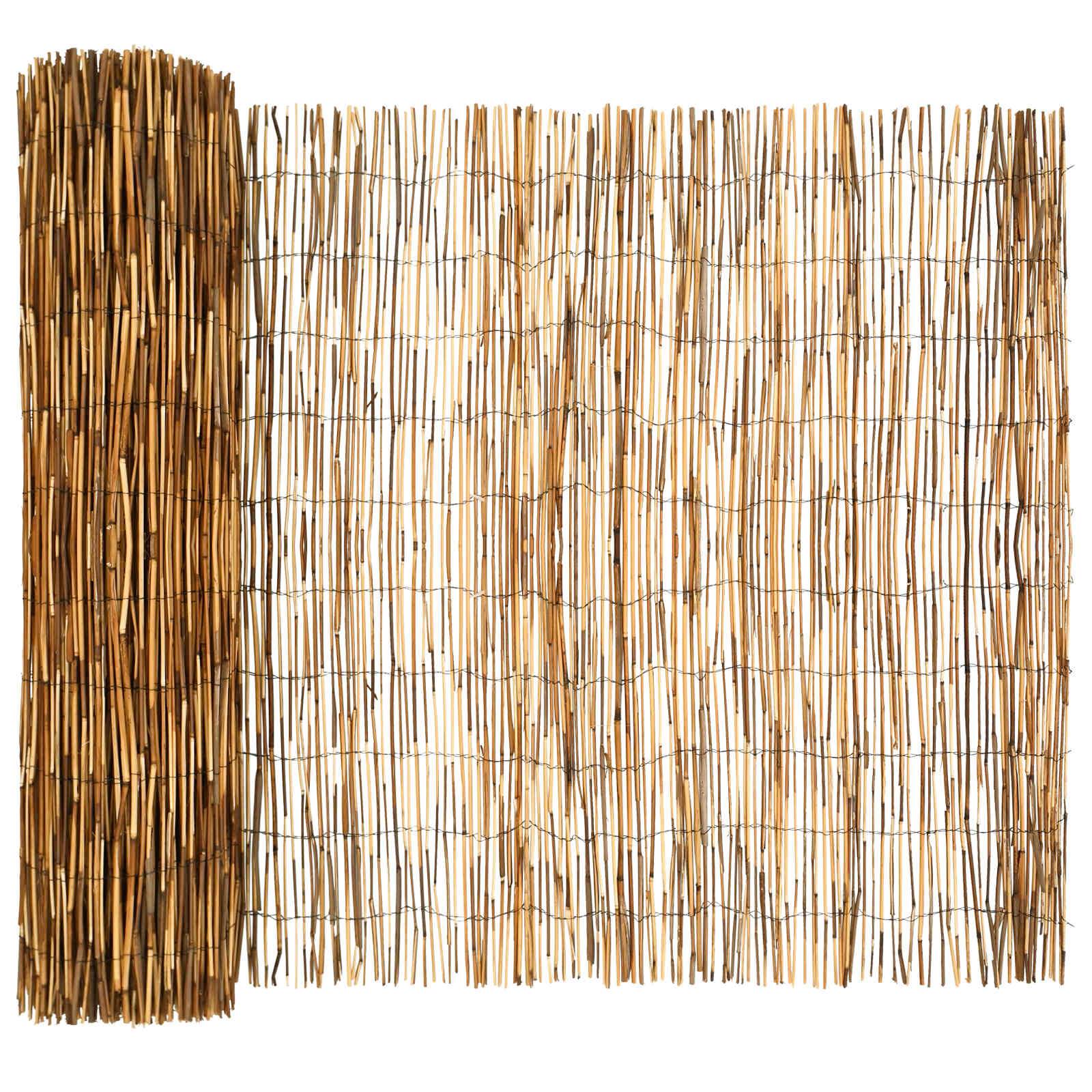 vidaXL Gartenzaun Karbonisiert 500 x 100 cm Schilf