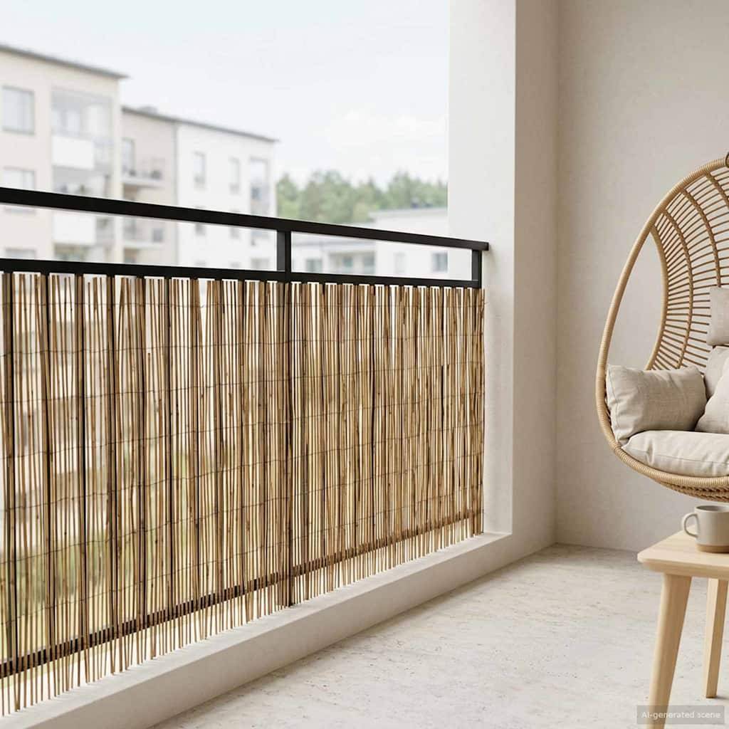 vidaXL Gartenzaun Karbonisiert 500 x 100 cm Schilf