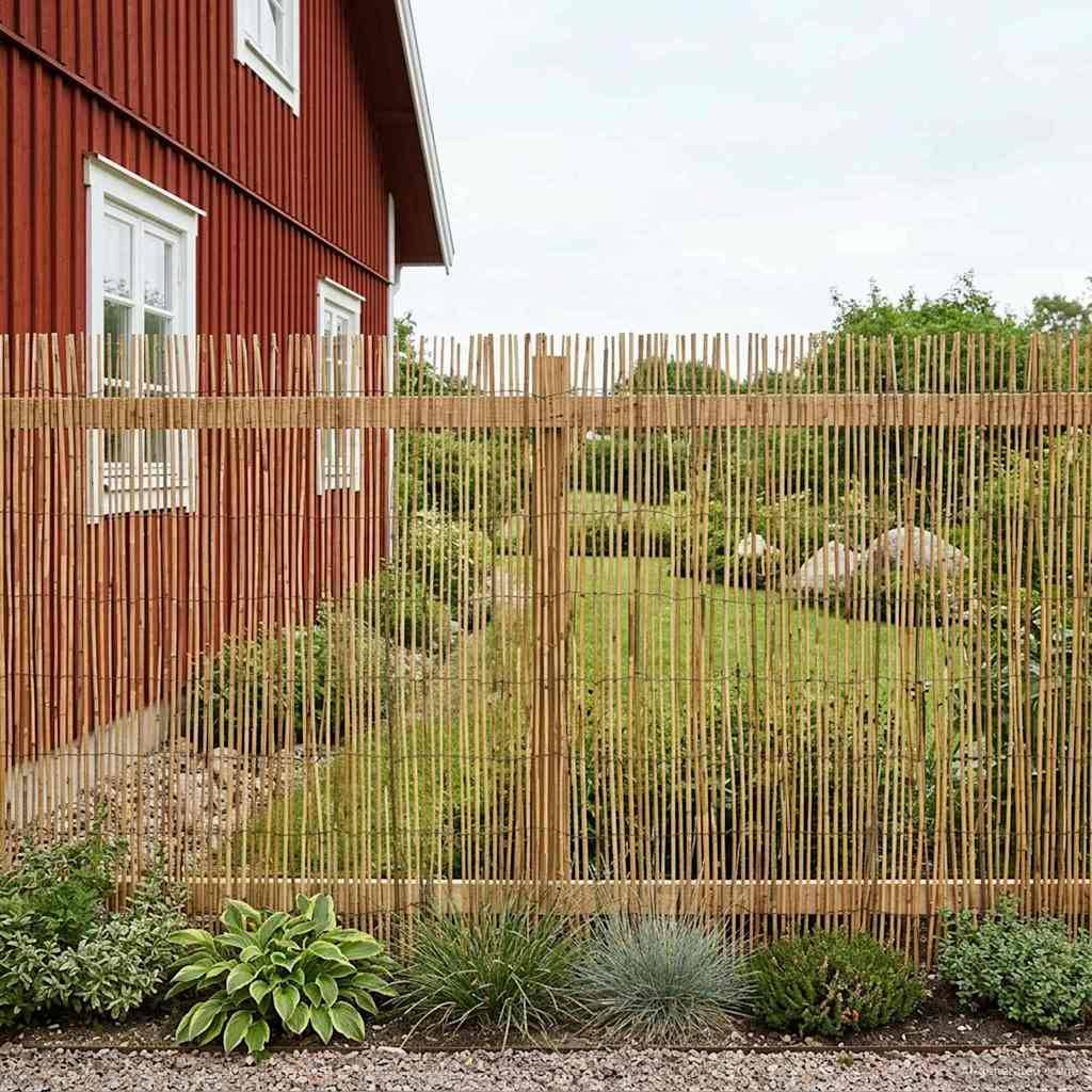vidaXL Gartenzaun Karbonisiert 500 x 100 cm Schilf