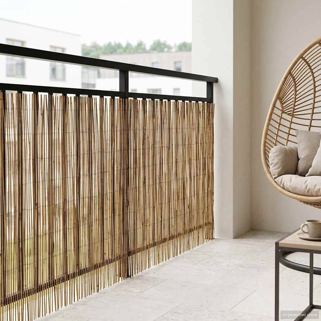 vidaXL Gartenzaun Kohlenstoff 300 x 90 cm Schilf