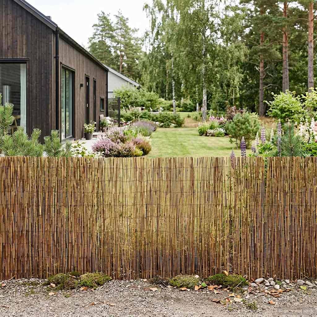 vidaXL Gartenzaun Kohlenstoff 300 x 90 cm Schilf