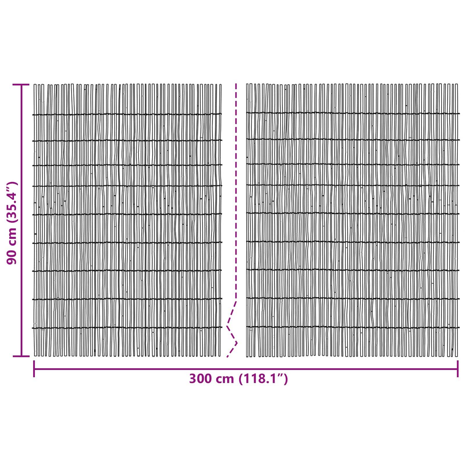 vidaXL Gartenzaun Kohlenstoff 300 x 90 cm Schilf