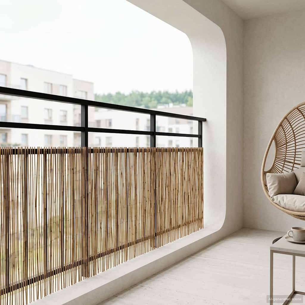 vidaXL Gartenzaun Kohlenstoff 500 x 90 cm Schilf