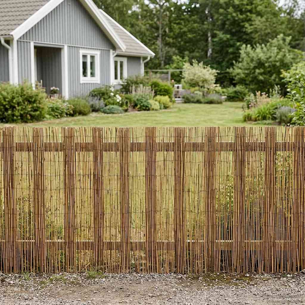vidaXL Gartenzaun Kohlenstoff 500 x 90 cm Schilf