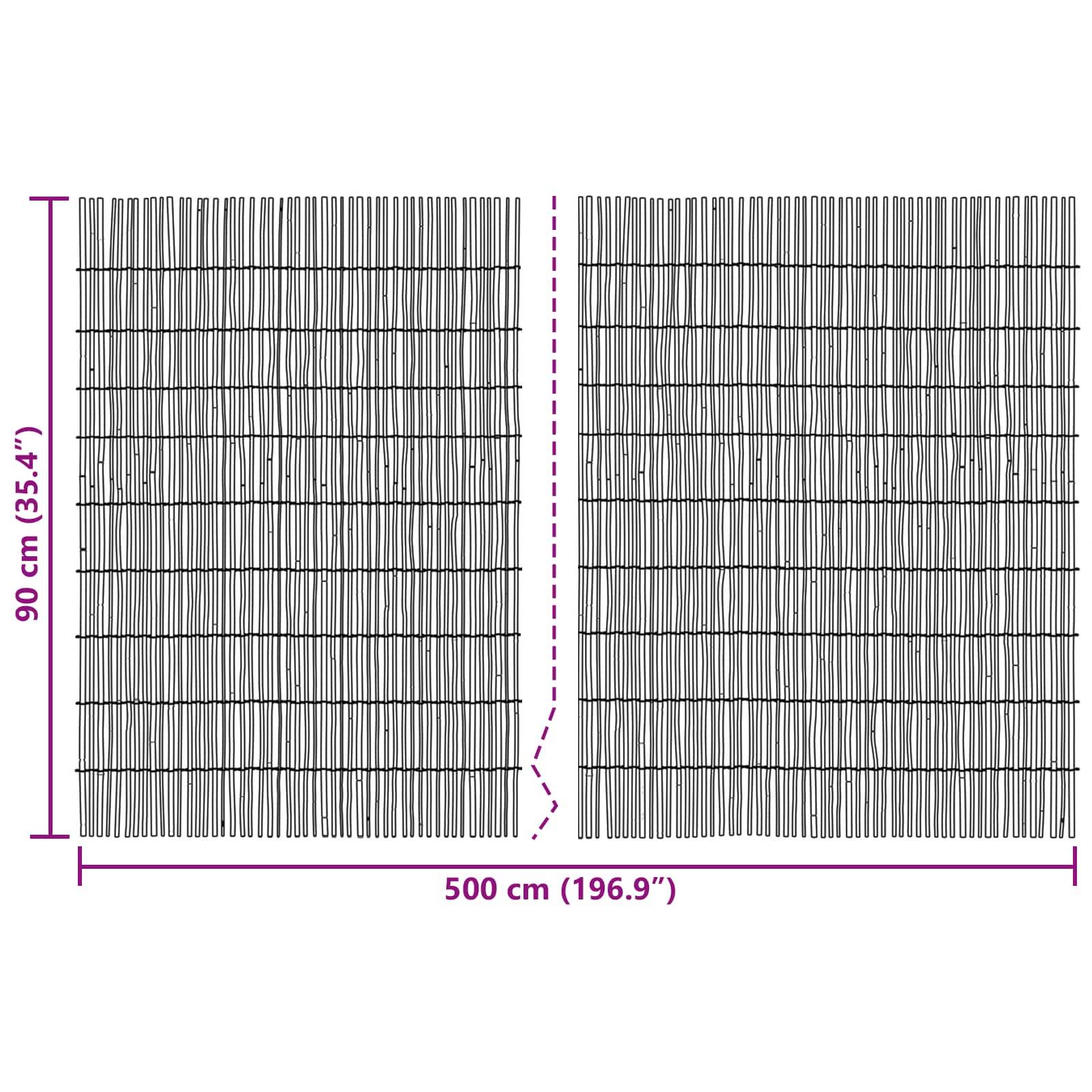 vidaXL Gartenzaun Kohlenstoff 500 x 90 cm Schilf