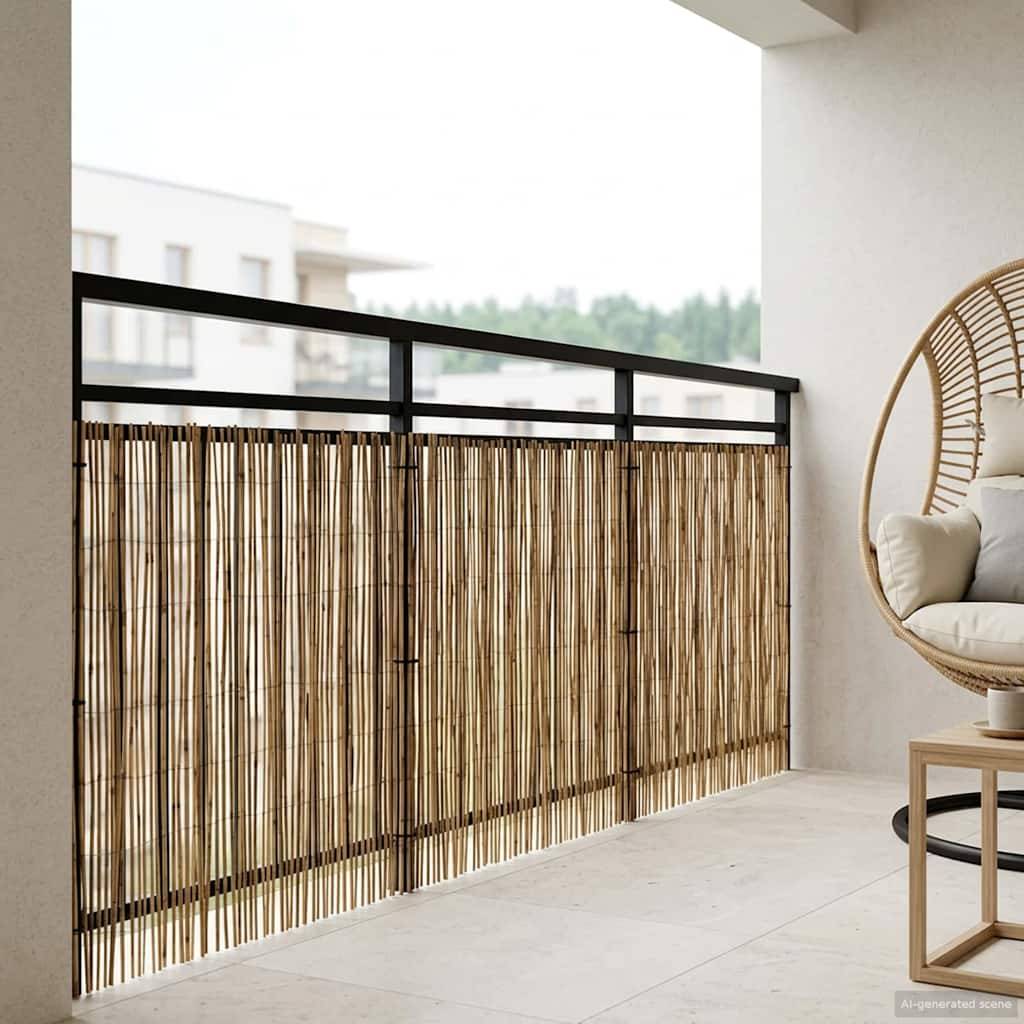 vidaXL Gartenzaun Kohlenstoff 500 x 80 cm Schilf