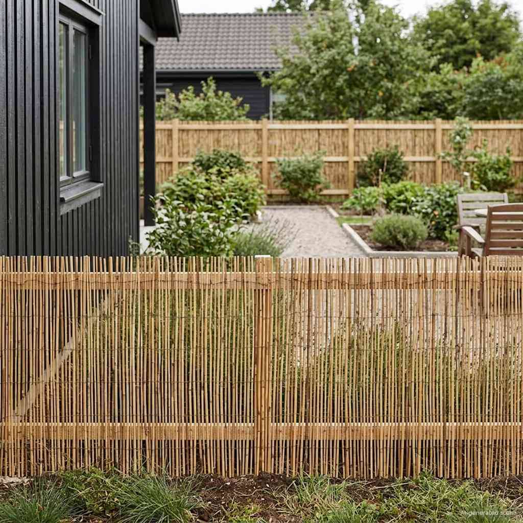 vidaXL Gartenzaun Kohlenstoff 500 x 80 cm Schilf