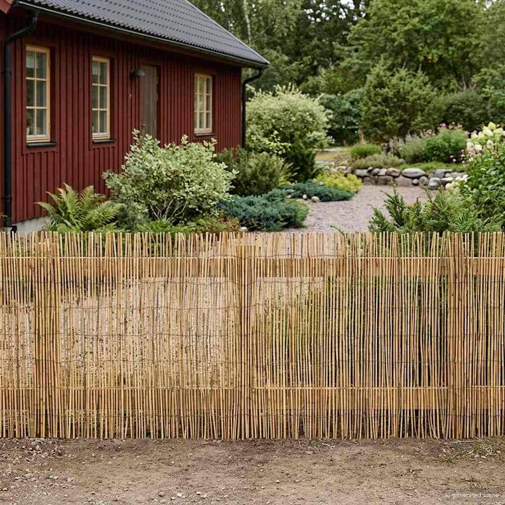 vidaXL Gartenzaun Kohlenstoff 600 x 80 cm Schilf