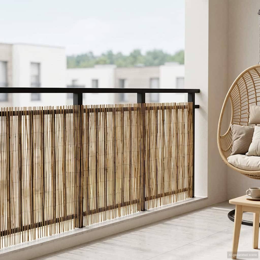 vidaXL Gartenzaun Kohlenstoff 600 x 80 cm Schilf