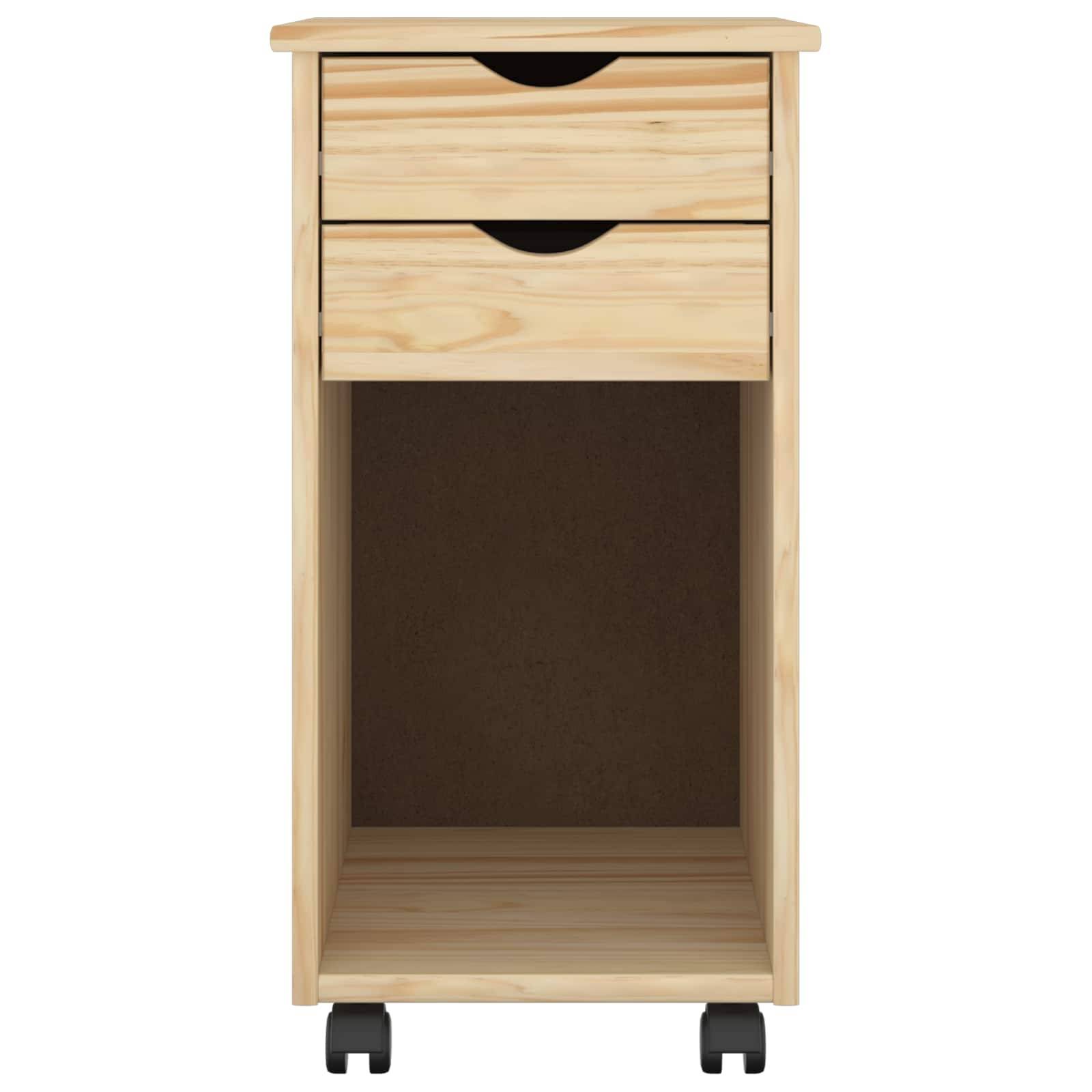 vidaXL Rollschrank Braun 34 x 39 x 65,5 cm Massives Kiefernholz