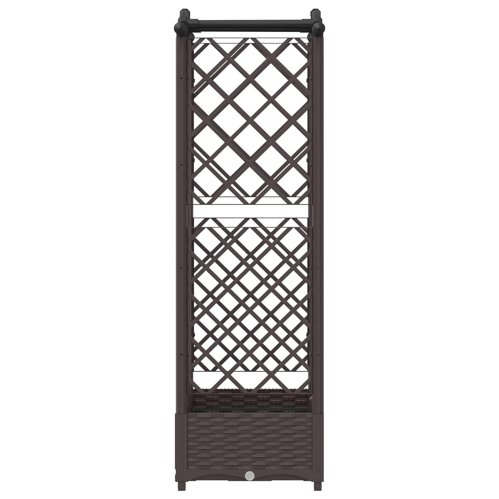 vidaXL Hochbeet mit Rankgitter und Dach Braun 124 x 40 x 126 cm PP