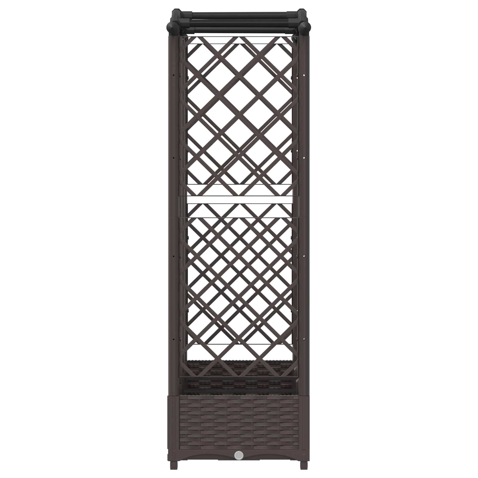 vidaXL Hochbeet mit Rankgitter und Dach Braun 163 x 40 x 126 cm PP