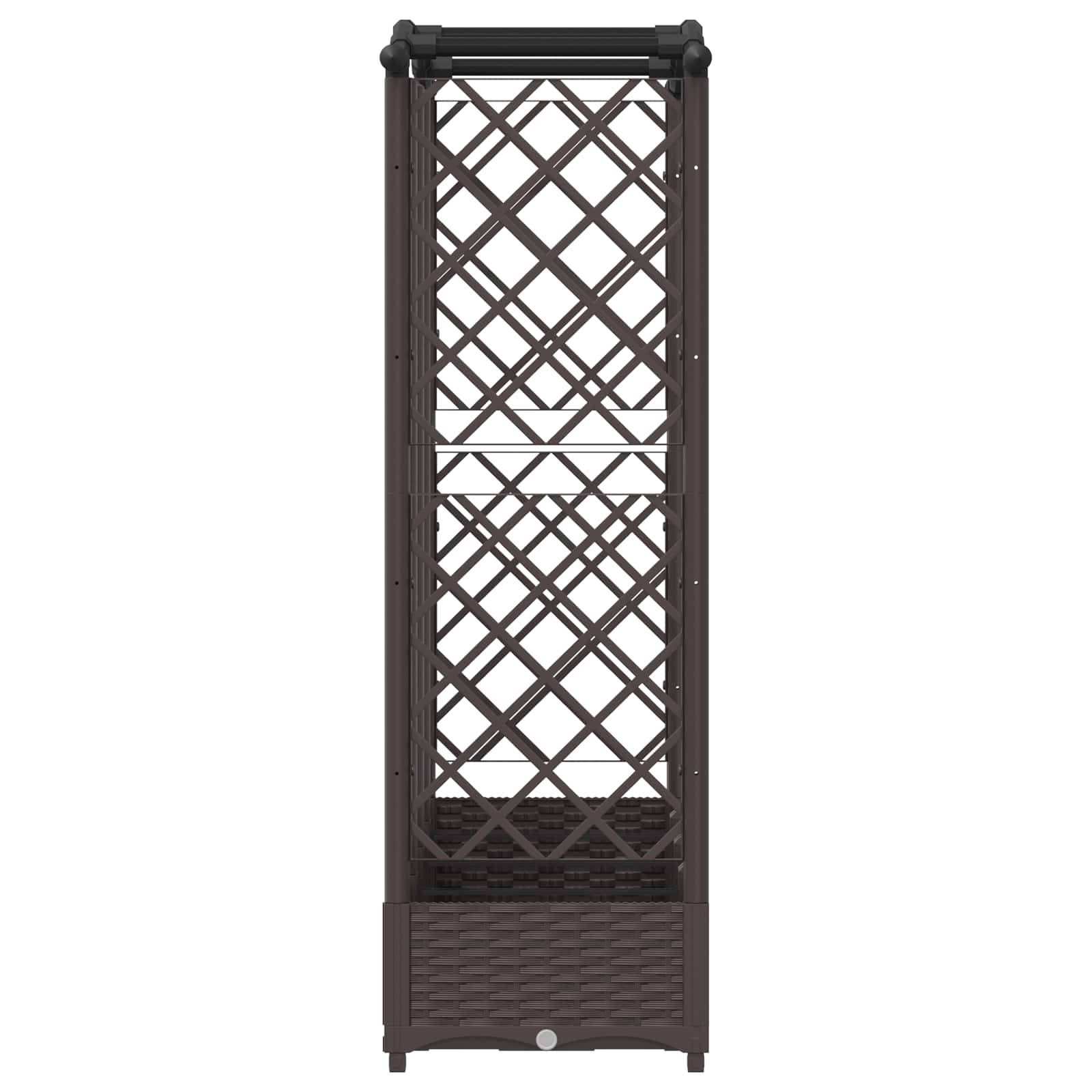 vidaXL Hochbeet mit Rankgitter und Dach Braun 203,5 x 40 x 125 cm PP