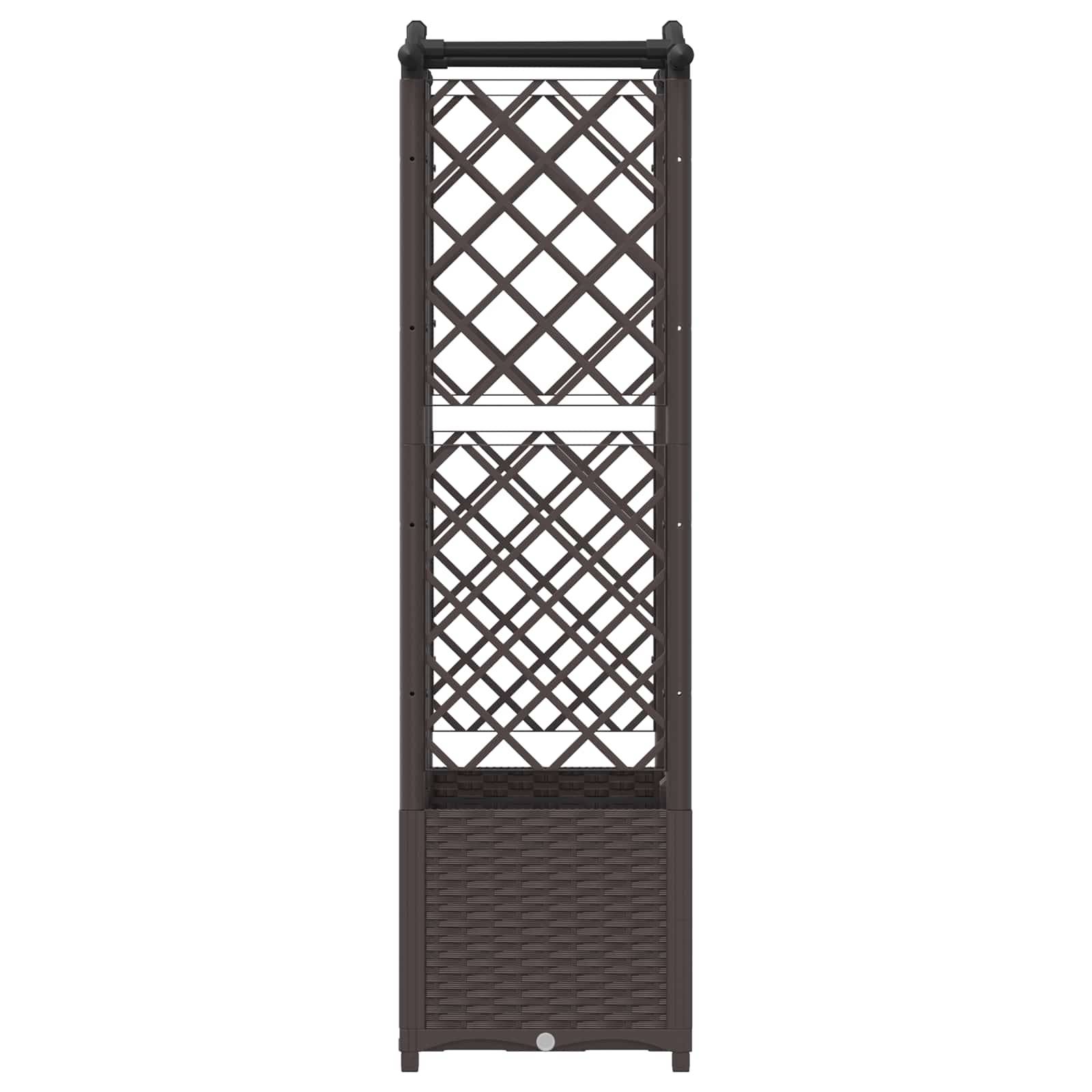 vidaXL Hochbeet mit Rankgitter und Dach Braun 122 x 40 x 141 cm PP