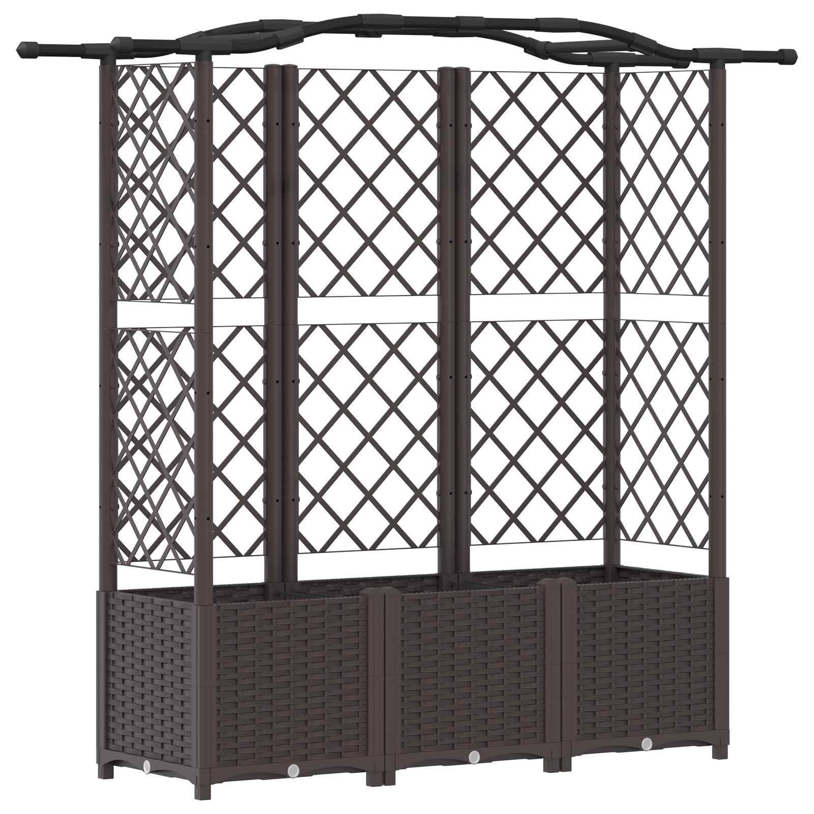 vidaXL Hochbeet mit Rankgitter und Dach Braun 163 x 40 x 141 cm PP