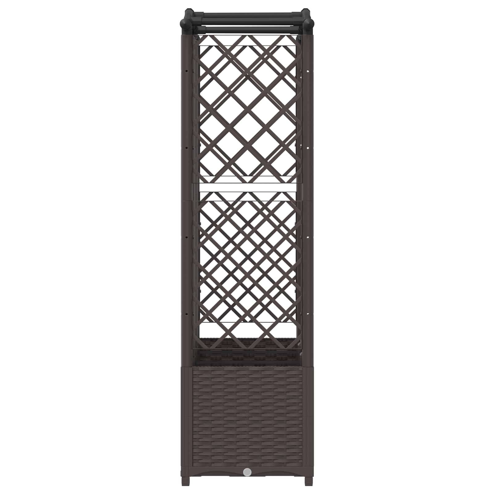 vidaXL Hochbeet mit Rankgitter und Dach Braun 163 x 40 x 141 cm PP