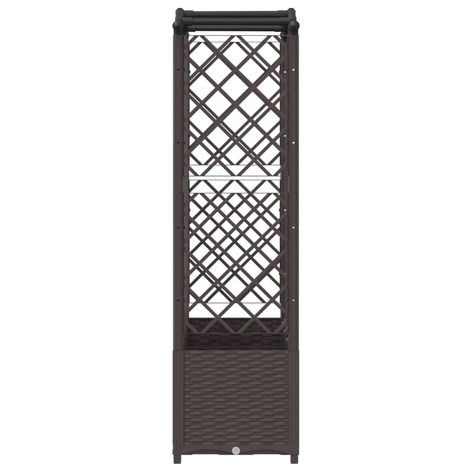 vidaXL Hochbeet mit Rankgitter und Dach Braun 204 x 40 x 141 cm PP