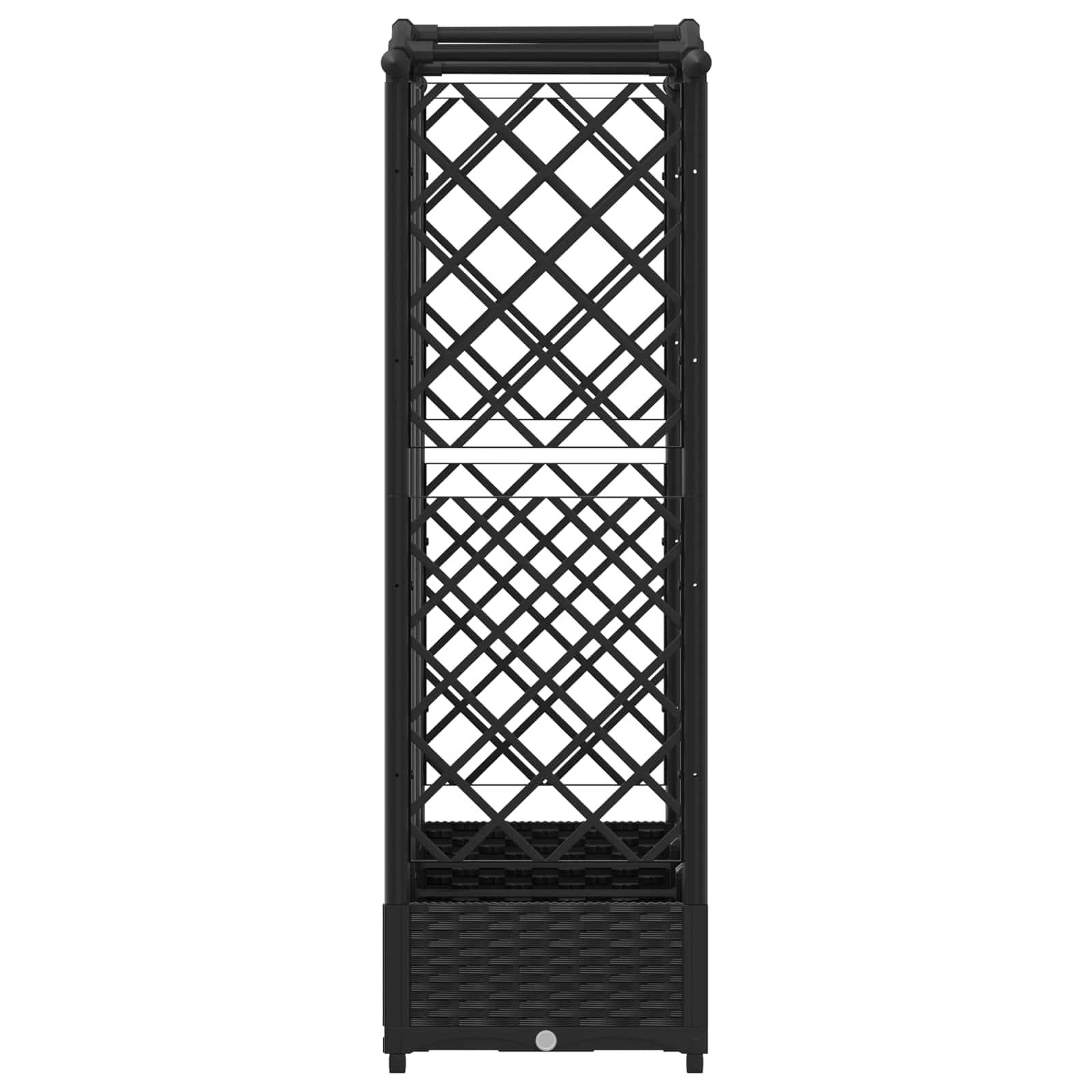 vidaXL Hochbeet mit Rankgitter und Dach Schwarz 163 x 40 x 126 cm PP