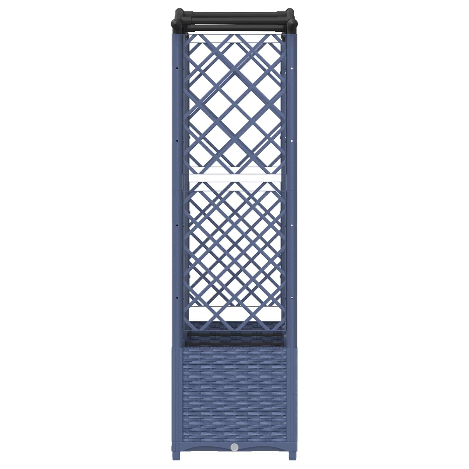 vidaXL Hochbeet mit Rankgitter und Dach Grau 163 x 40 x 141 cm PP