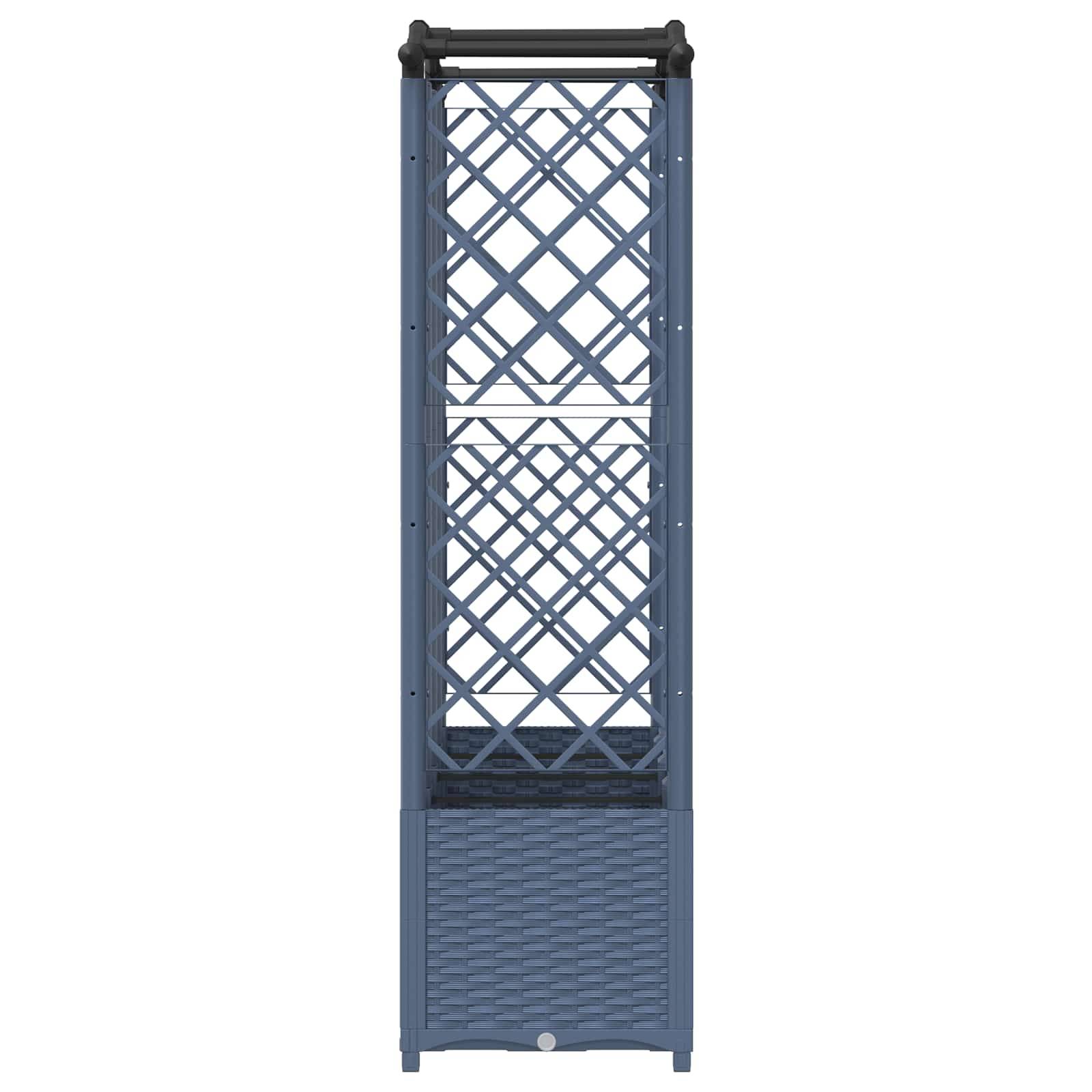 vidaXL Hochbeet mit Rankgitter und Dach Grau 204 x 40 x 141 cm PP