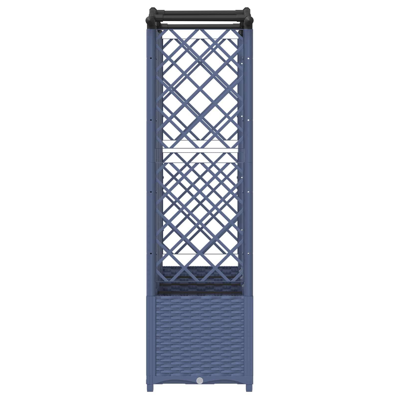 vidaXL Hochbeet mit Rankgitter und Dach Grau 204 x 40 x 141 cm PP