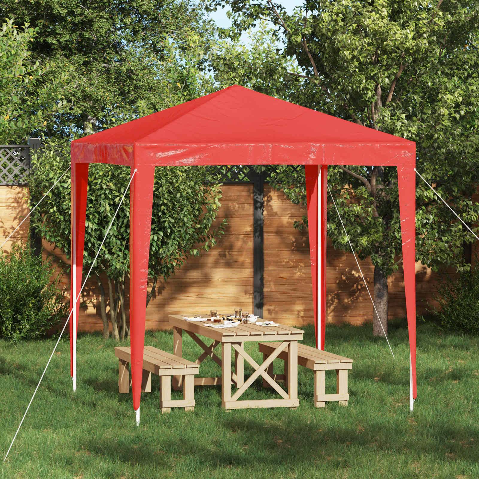 vidaXL Party-Zelt 200 x 200 x 240 cm Rot PE und Stahl
