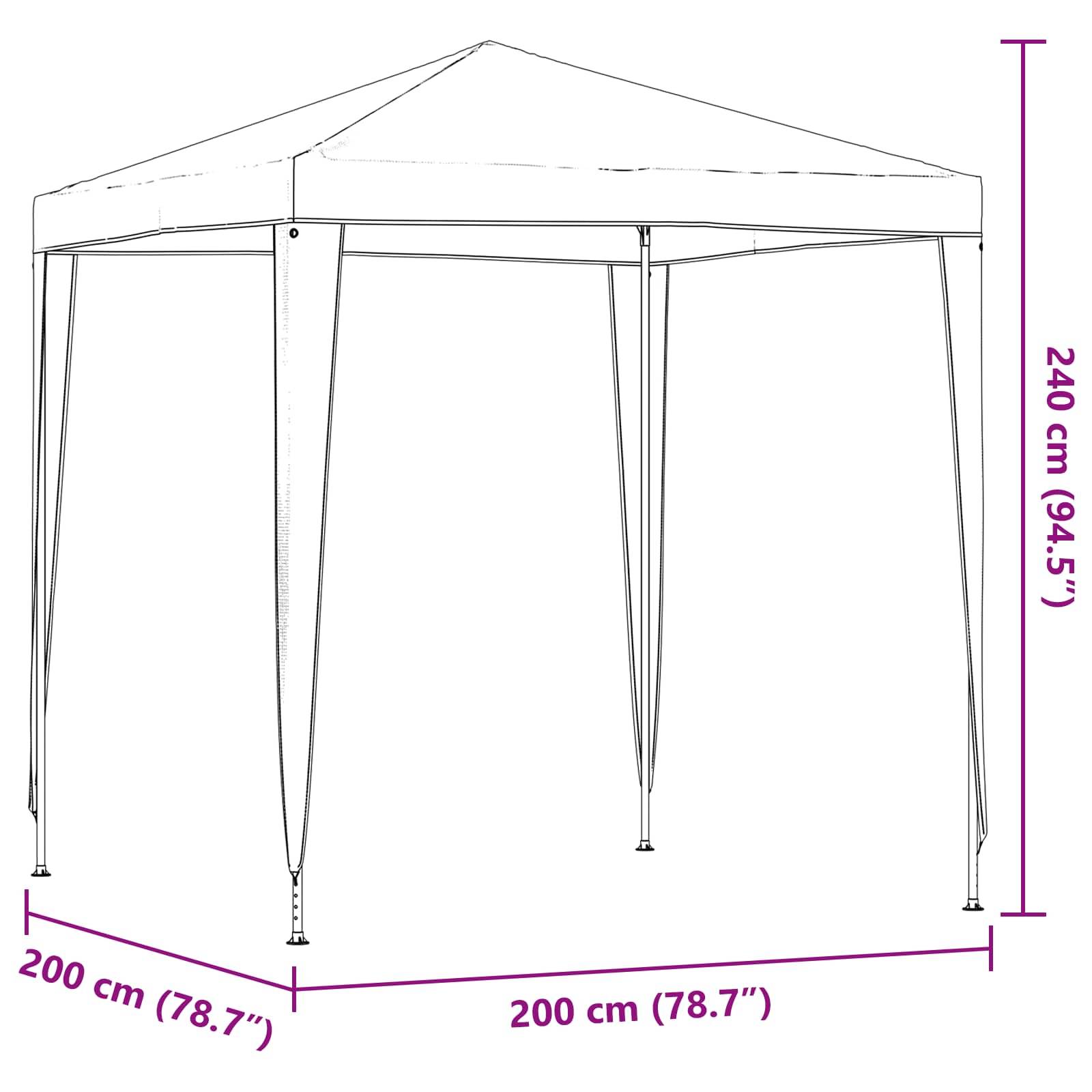 vidaXL Party-Zelt 200 x 200 x 240 cm Hellgrau PE und Stahl