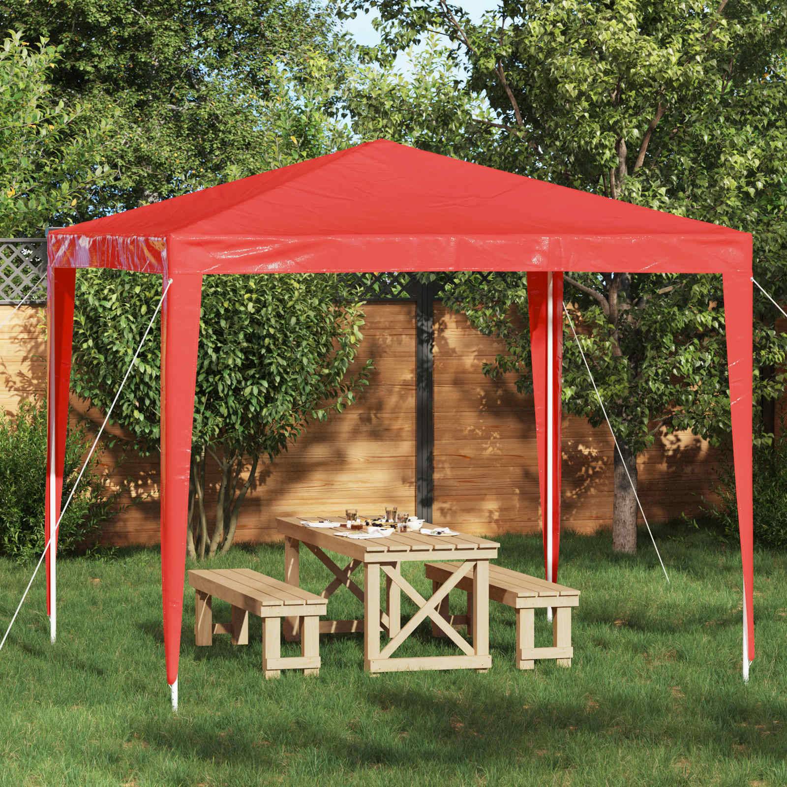 vidaXL Party-Zelt 250 x 250 x 240 cm Rot PE und Stahl