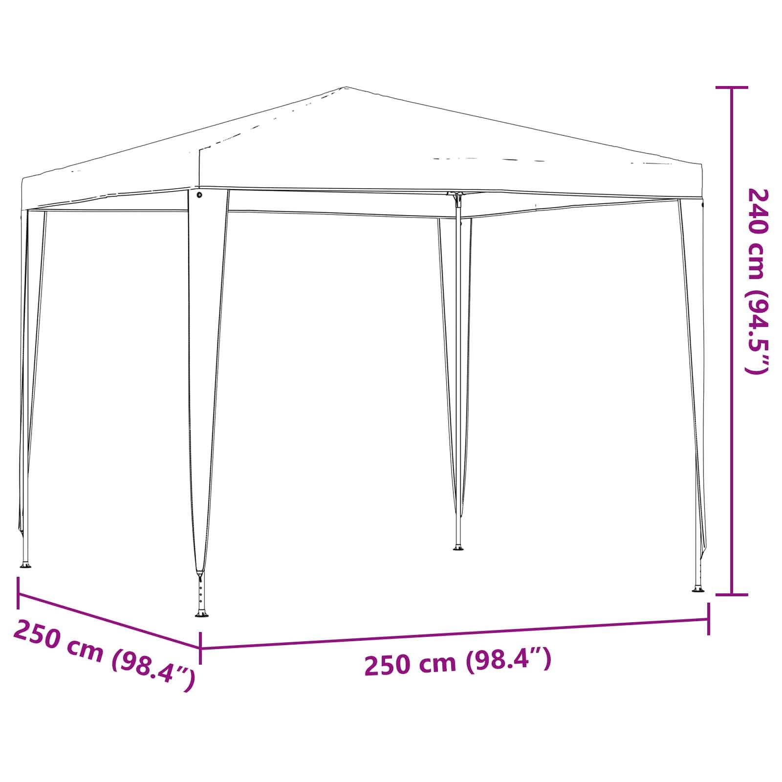 vidaXL Party-Zelt 250 x 250 x 240 cm Rot PE und Stahl