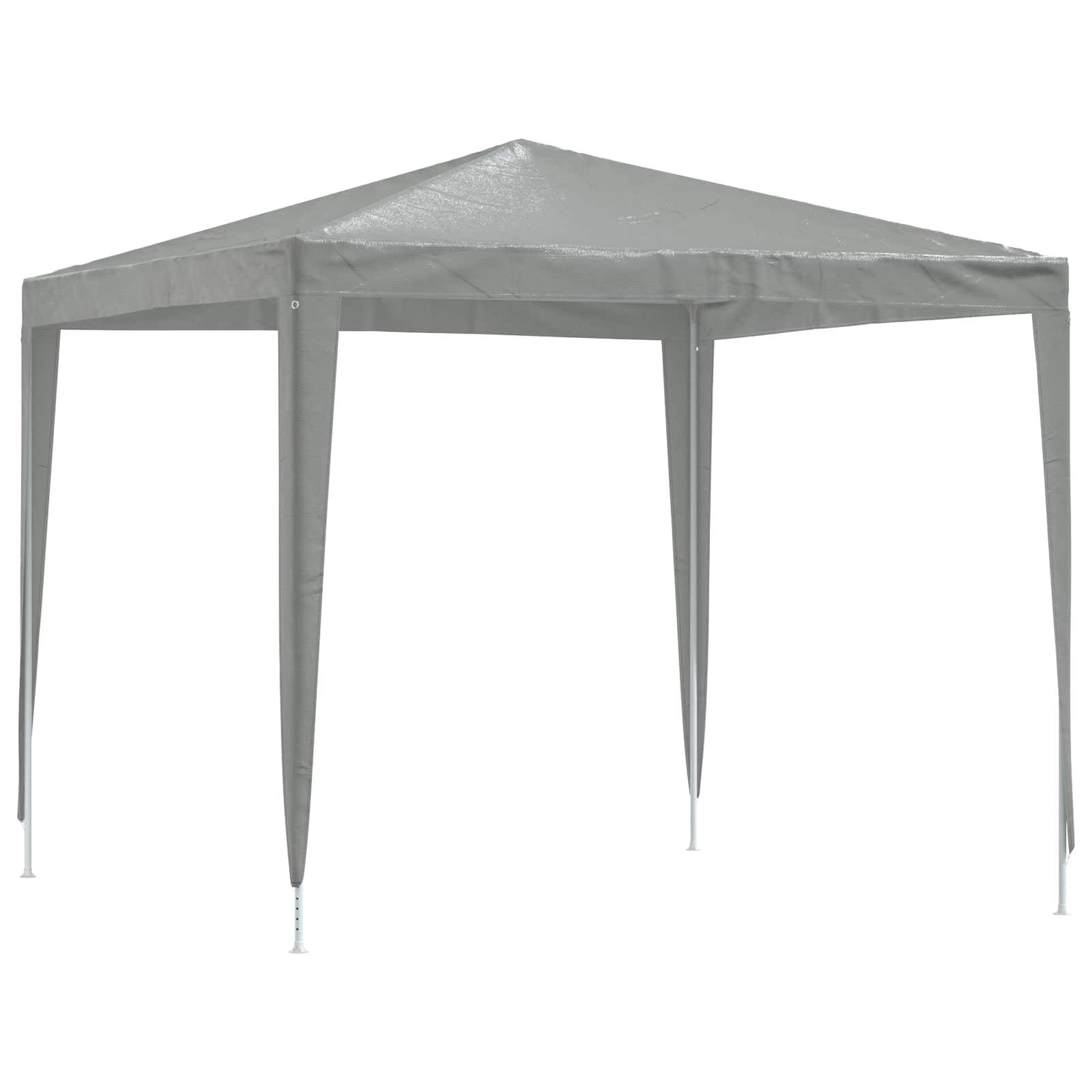 vidaXL Party-Zelt 250 x 250 x 240 cm Hellgrau PE und Stahl