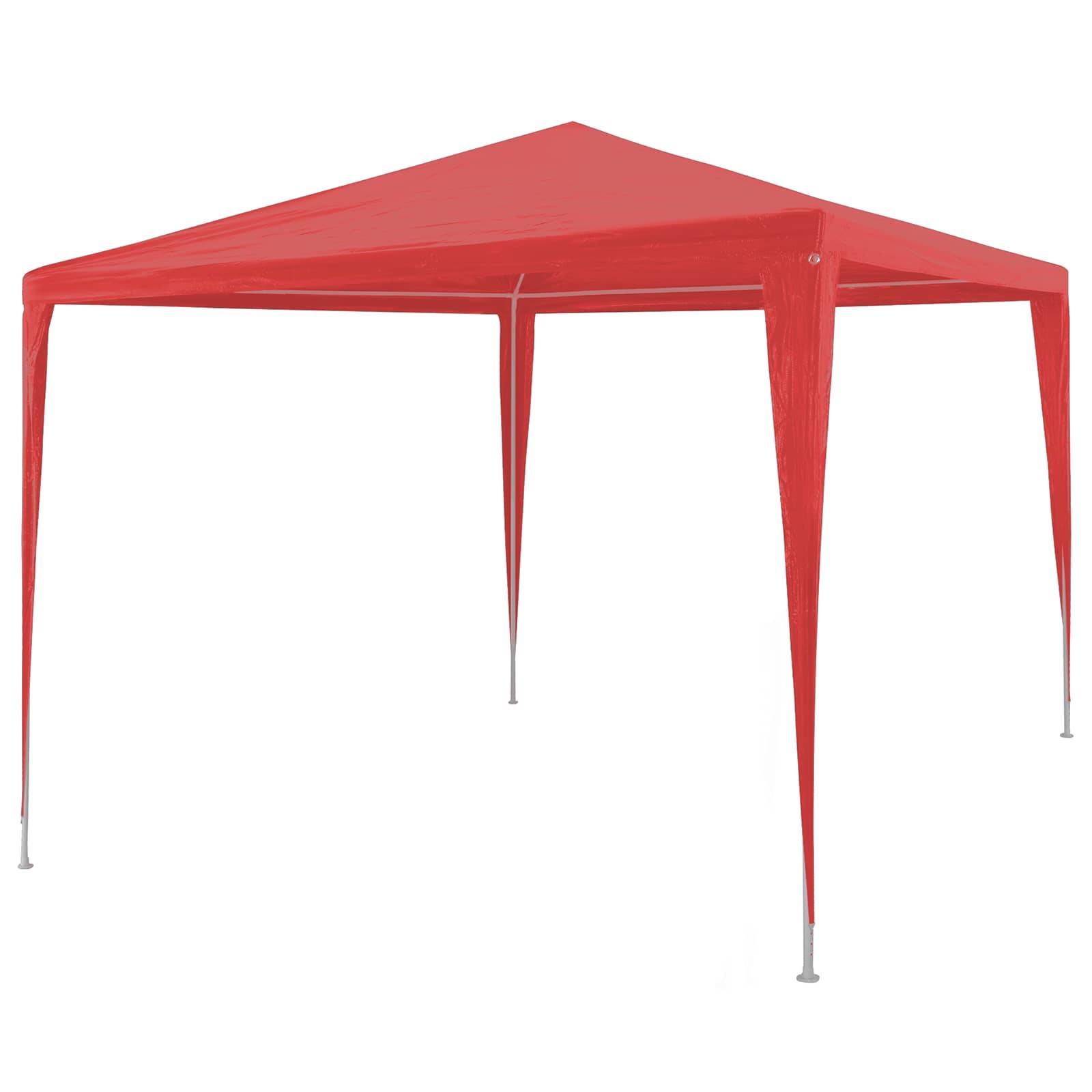 vidaXL Partyzelt Rot 300 x 300 x 255 cm PE und Stahl