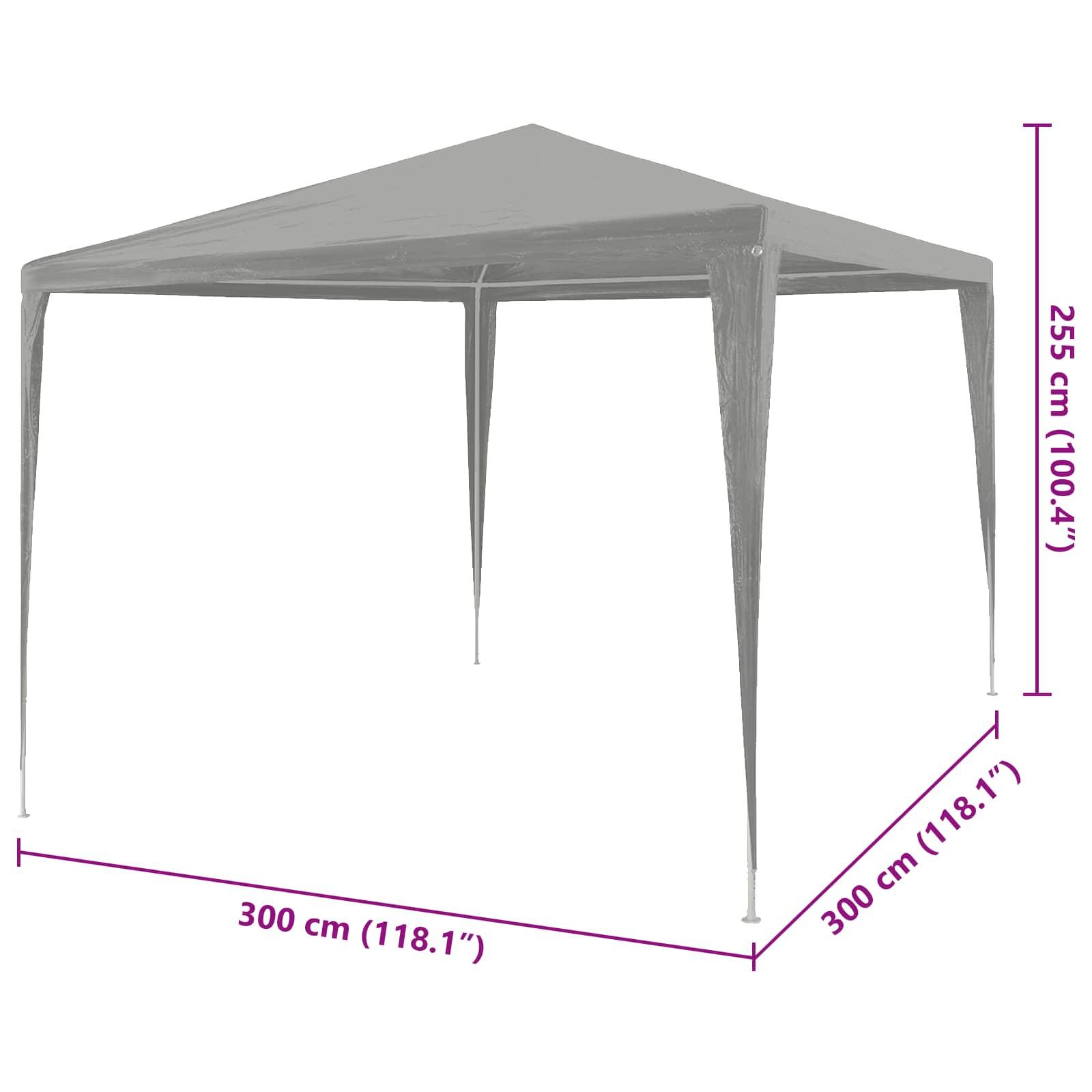 vidaXL Partyzelt Hellgrau 300 x 300 x 255 cm PE und Stahl